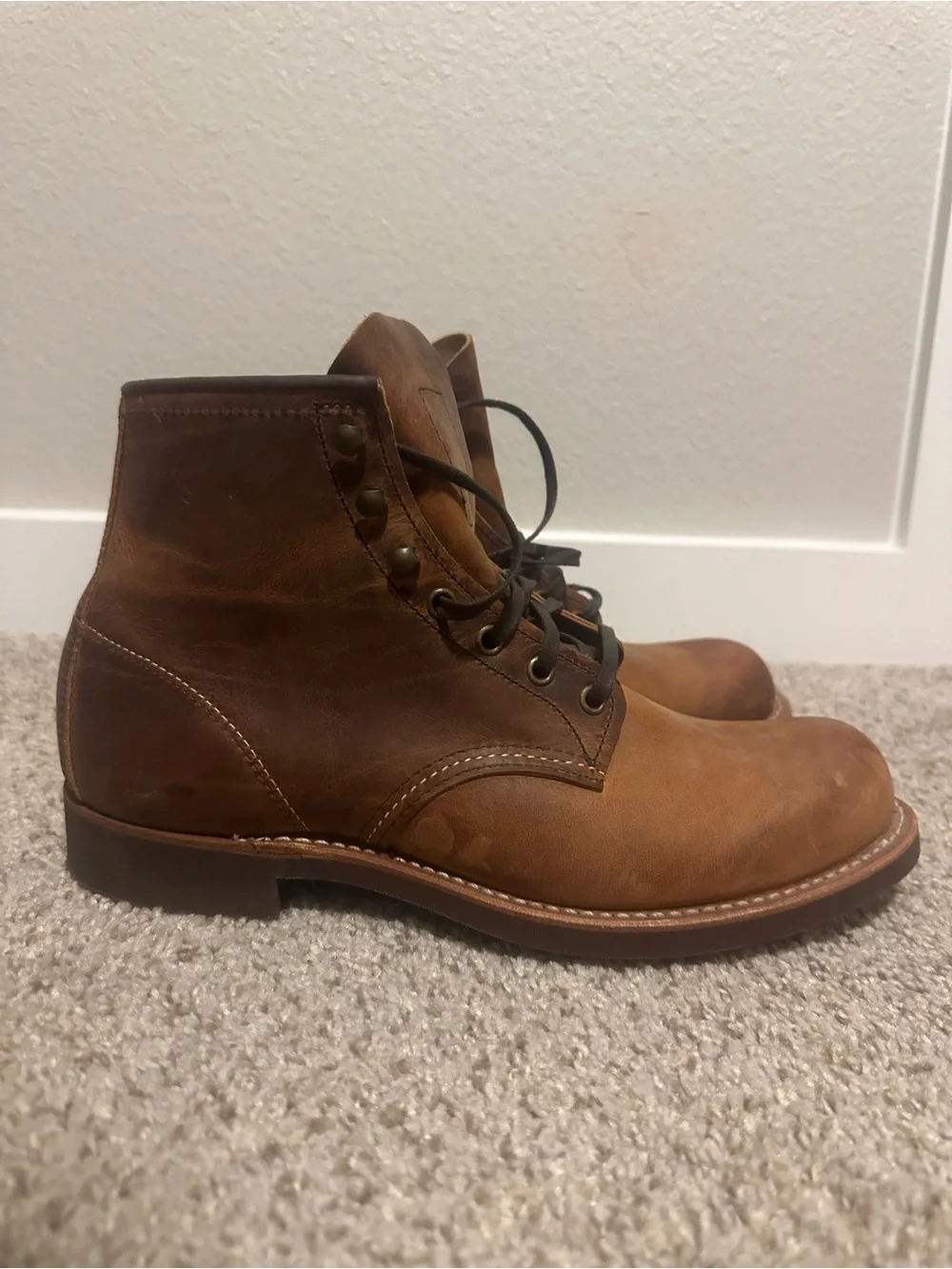 Red Wing Shoes Tan/Brown Leather Lace-Up Work Boots